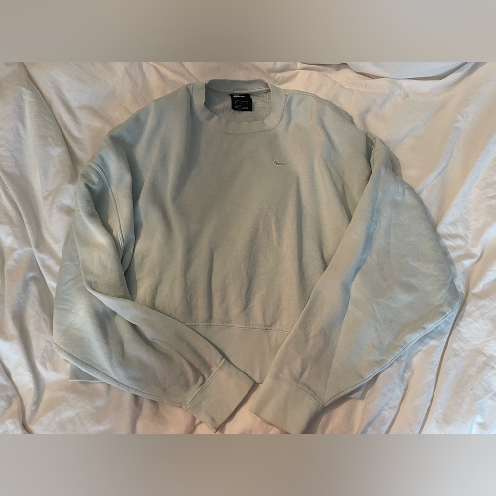 Nike blue-green cropped crewneck